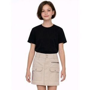 Mossissue Tan 100% Cotton Button Up Utility Skirt Size 9